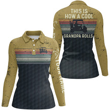 Load image into Gallery viewer, This Is How A Cool Grandpa Rolls Retro Colorful Golf Polo Shirt Striped Golf Gifts For Women LDT0424