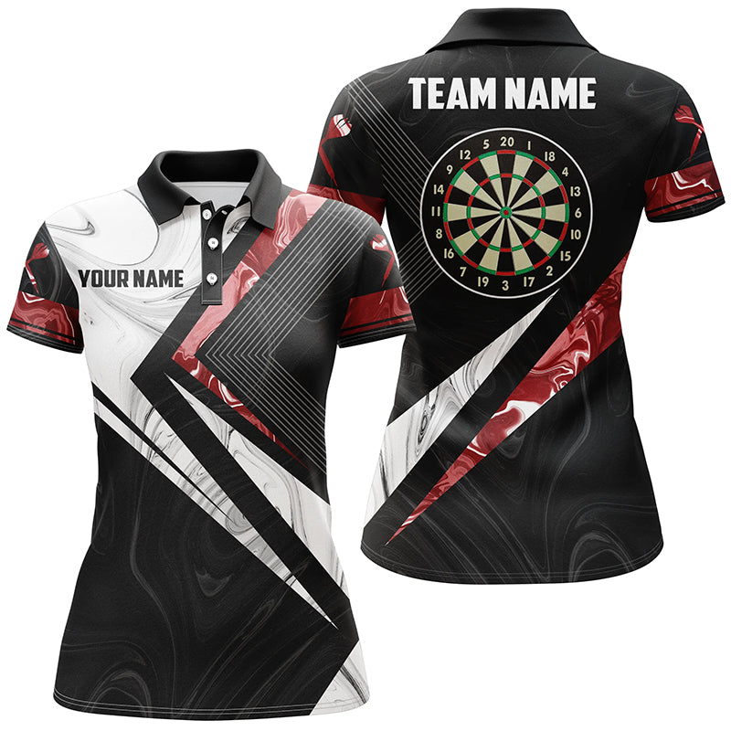 Red White Smoke Personalized Darts Polo Shirt Custom Darts Jersey Team Shirt For Women LDT0976