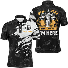 Load image into Gallery viewer, Golf And Beer That&#39;s Why I&#39;m Here Mens Polo Shirt Custom Beer Golf Shirts For Men, Golf Gifts LDT0195