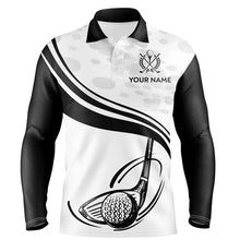 Load image into Gallery viewer, Black White Golf Ball And Club Mens Polo Shirts Custom Cool Golf Shirts For Men Golfing Gifts LDT0463
