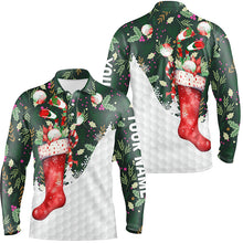 Load image into Gallery viewer, Christmas Sock With Golf Balls Mens Golf Tops Christmas Golf Shirts For Men Golf Gifts LDT0475