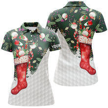 Load image into Gallery viewer, Christmas Sock With Golf Balls Womens Golf Tops Christmas Golf Shirts For Women Golf Gifts LDT0475