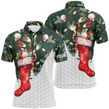 Load image into Gallery viewer, Christmas Sock With Golf Balls Mens Golf Tops Christmas Golf Shirts For Men Golf Gifts LDT0475