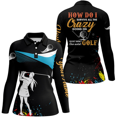 Water Color Womens Golf Polo Shirts, Personalized Colorful Golf Shirts For Women, Golf Gifts LDT0214