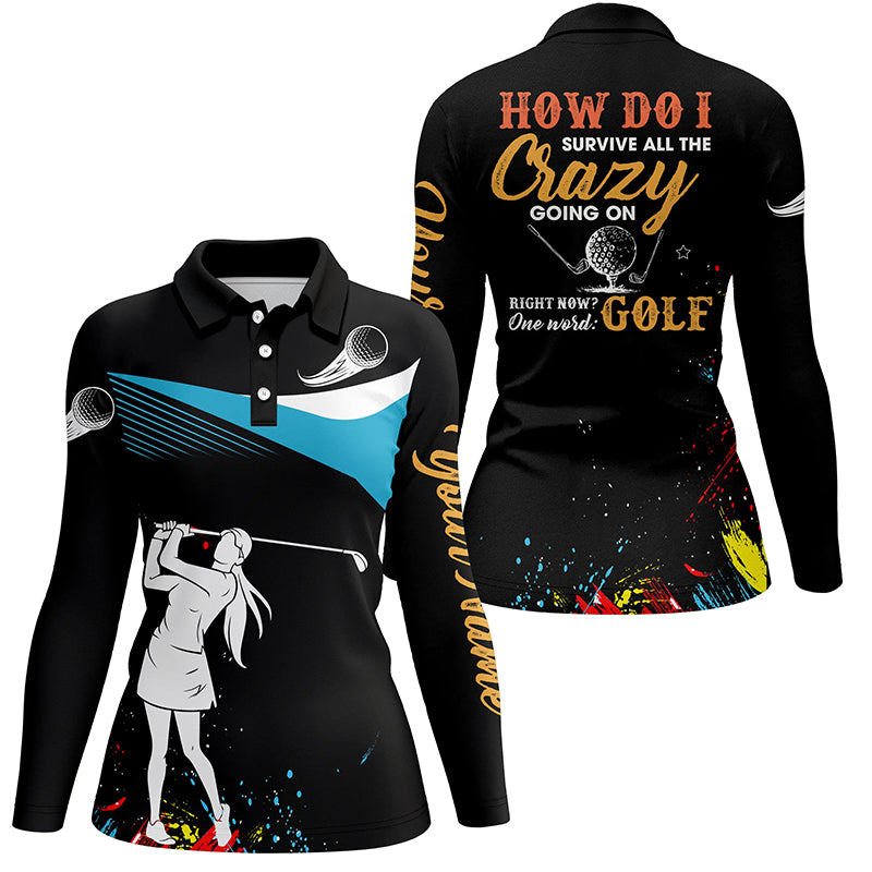 Water Color Womens Golf Polo Shirts, Personalized Colorful Golf Shirts For Women, Golf Gifts LDT0214