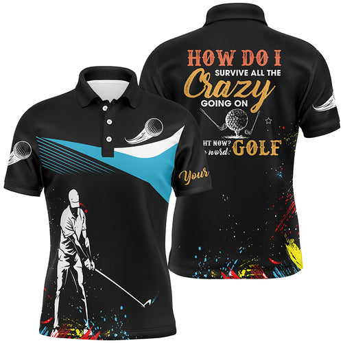 Water Color Mens Golf Polo Shirts, Personalized Colorful Golf Shirts For Men, Cool Golf Gifts LDT0214