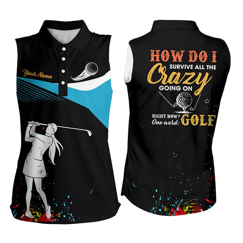 Water Color Womens Sleeveless Golf Polo Shirt Personalized Colorful Golf Shirts For Women, Golf Gifts LDT0214