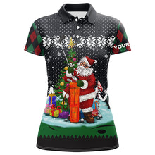 Load image into Gallery viewer, Golf Santa Argyle Pattern Christmas Golf Polo Shirts Custom Golf Shirts For Women Golf Gifts LDT1023