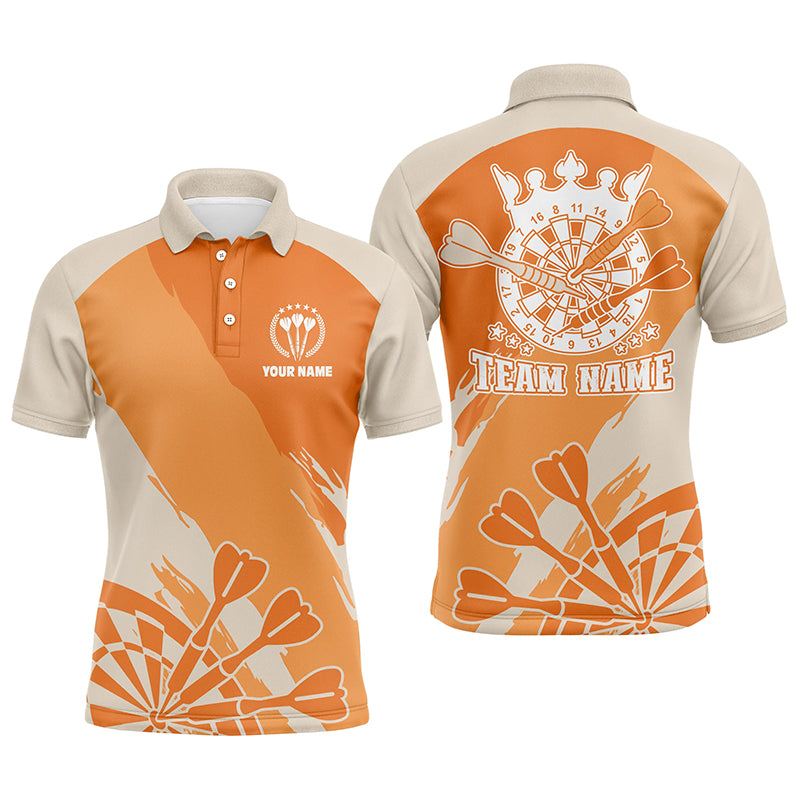 Personalized Orange Men Darts Polo Shirt Custom Cool Darts Shirt For Men Darts Jersey LDT0803