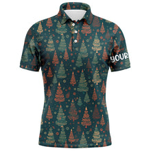 Load image into Gallery viewer, Vintage Christmas Trees Mens Golf Polo Shirts Custom Golf Shirts For Men Xmas Golf Gifts LDT0814