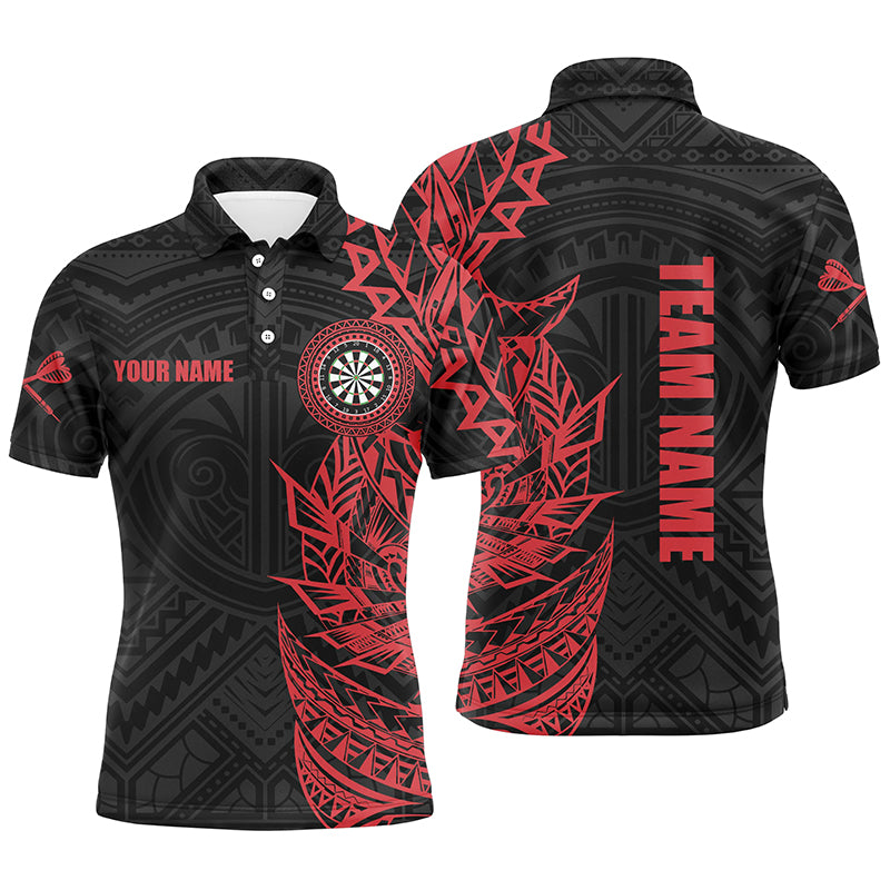 Personalized Red Tribal Men Darts Polo Shirt Custom Darts Shirt For Men Dart Jerseys LDT0816