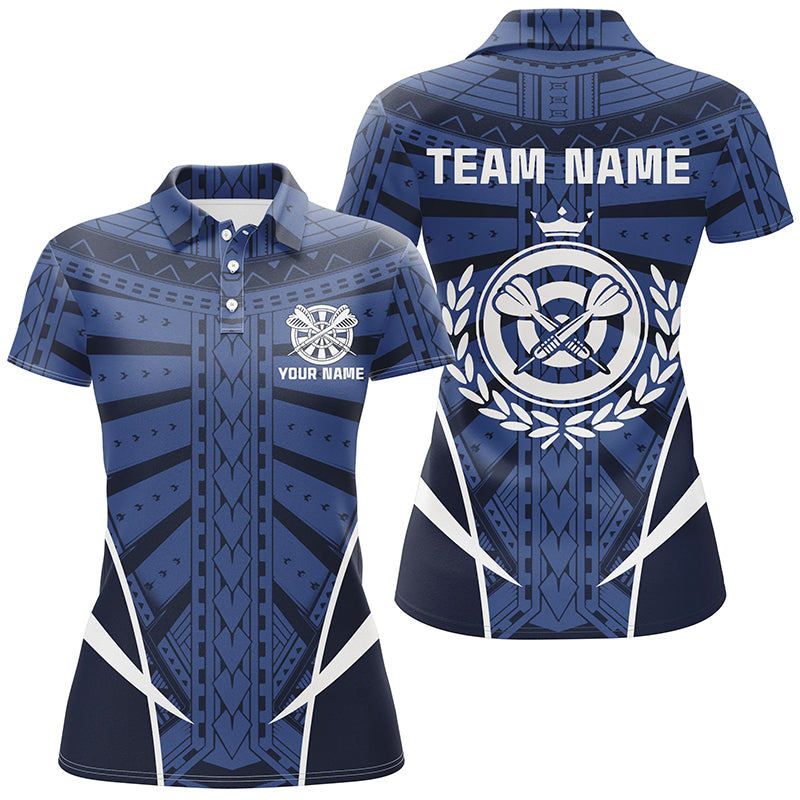 Blue Tribal Personalized Darts Polo Shirt Custom Women Dart Shirts Cool Dart Jerseys LDT0818