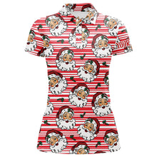 Load image into Gallery viewer, Vintage Cartoon Santa Claus With Holly Christmas Golf Polo Shirt Custom Cute Womens Golf Tops LDT0836