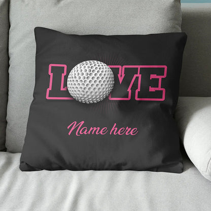 Black & Pink Valentine's Day Love Golf Ball Custom Pillow Personalized Valentine Golf Gifts LDT1226