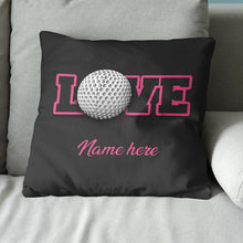 Load image into Gallery viewer, Black &amp; Pink Valentine&#39;s Day Love Golf Ball Custom Pillow Personalized Valentine Golf Gifts LDT1226