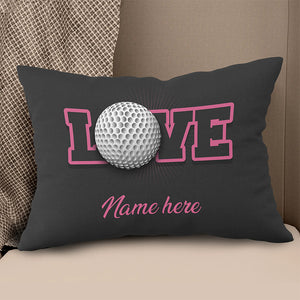 Black & Pink Valentine's Day Love Golf Ball Custom Pillow Personalized Valentine Golf Gifts LDT1226