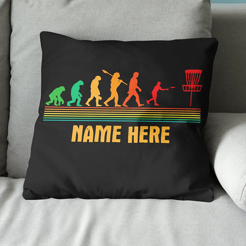 Multicolor Disc Golf Evolution Custom Throw Pillow Personalized Disc Golf Gifts LDT1229