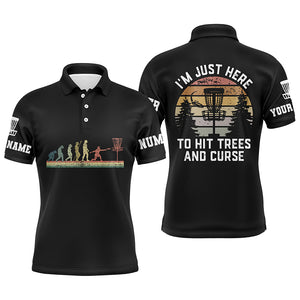 Vintage Disc Golf Evolution All Over Print Mens Polo Shirts Custom Disc Golf Shirts For Men LDT0519