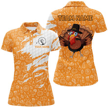 Load image into Gallery viewer, Turkey Bird Thanksgiving Golf Team Polo Shirt Orange Custom Women Golf Tops Funny Golf Gifts LDT0840