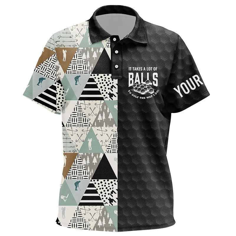 It Takes A Lot Of Balls Geometric Pattern Kids Golf Polo Shirt Customized Golf Gifts For Kid LDT1049