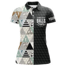 Load image into Gallery viewer, It Takes A Lot Of Balls Geometric Pattern Womens Golf Polo Shirt Custom Golf Gifts For Women LDT1049