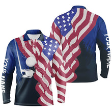 Load image into Gallery viewer, Watercolor 3D American Flag Golf Polos 4Th Of July Golfer Gifts, Patriotic Golf Tops For Men LDT0233