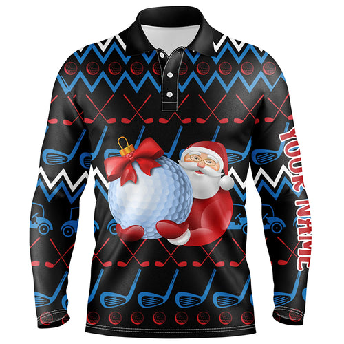 Santa Claus Golf Clubs Ugly Christmas Golf Mens Polo Shirt Custom Golf Tops For Men Golfing Gifts LDT0853