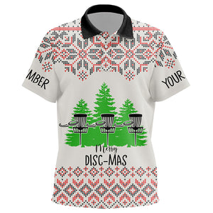 Merry Discmas All Over Print Unisex Kids Disc Golf Polo Custom Ugly Christmas Disc Golf Tops For Kid LDT0855