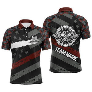 Custom Red Camo Retro American Flag Patriotic Darts Mens Polo Shirt Men Darts Jersey LDT0870