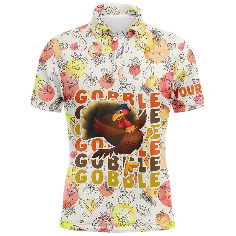 Turkey Bird Thanksgiving Golf Mens Polo Shirt Fall Pattern Custom Golf Shirts For Men Golf Gifts LDT0875