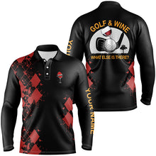 Load image into Gallery viewer, Personalized Golf &amp; Wine Red Argyle Christmas Golf Mens Polo Shirt Customized Golf Shirts For Men LDT0881