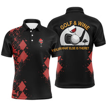 Load image into Gallery viewer, Personalized Golf &amp; Wine Red Argyle Christmas Golf Mens Polo Shirt Customized Golf Shirts For Men LDT0881