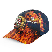 Load image into Gallery viewer, Water &amp; Fire Darts Cap With Name Personalized Lightning Thunder Darts Hat Gifts For Dart Player LDT1269