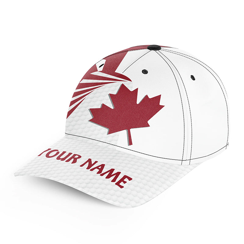 Canada Flag Golfer Hats Golf Pattern Red White Golf Cap For Golfer Patriotic Golfing Gifts LDT1278