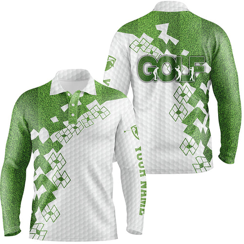 Elegant Golf In Green Mens Golf Polo Shirt White Green Golf Shirts For Men Golfing Gifts LDT0585
