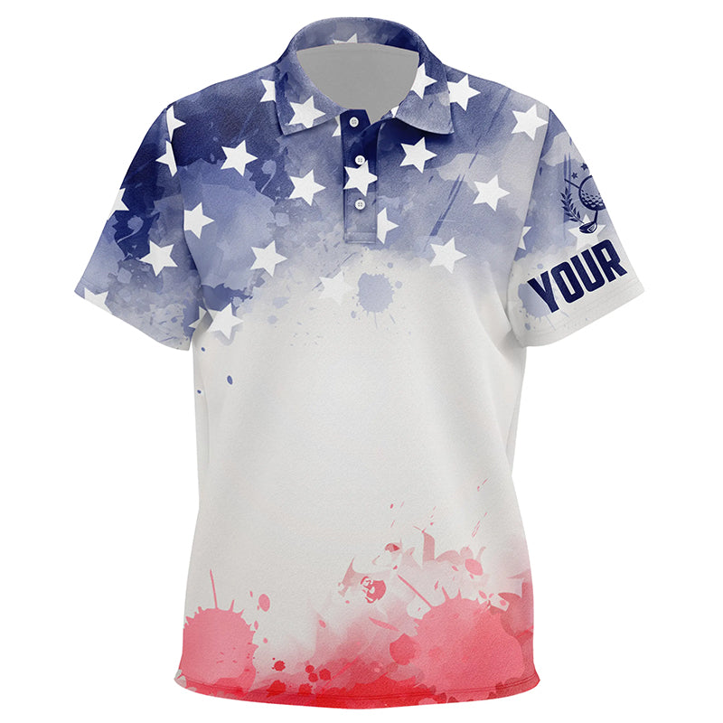 Watercolor American Flag Kids Golf Unisex Polo Shirt Patriotic Usa Golf Shirts For Kid Golf Gifts LDT0598