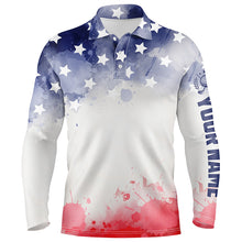 Load image into Gallery viewer, Watercolor American Flag Mens Golf Polo Shirt Patriotic Usa Golf Shirts For Men Golf Gifts LDT0598