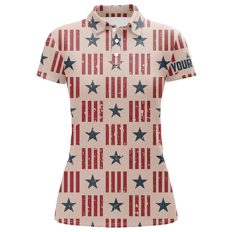 Usa Patriot Seamless Womens Golf Polo Shirt Retro American Golf Shirts For Women Golfing Gift LDT0599