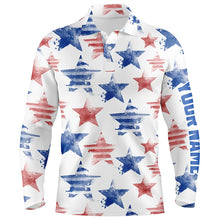 Load image into Gallery viewer, Watercolor American Stars Mens Golf Polo Shirt Patriotic Golf Tops For Men Golf Gifts LDT0601
