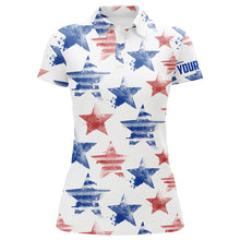 Load image into Gallery viewer, Watercolor American Stars Womens Golf Polo Shirt Patriotic Golf Tops For Women Golf Gifts LDT0601