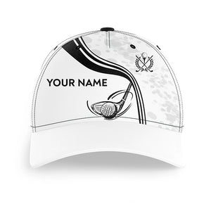 Black White Golf Ball And Club Personalized Golfer Hat Custom Cool Golf Caps Golfing Gifts LDT1299