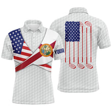 Load image into Gallery viewer, Florida Flag White Golf Pattern Mens Polo Shirt Patriotic Golf Shirts For Men Golf Gifts LDT0605