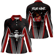 Load image into Gallery viewer, Happy Halloween Golf Polo Shirts Custom Red Black Golf Shirts For Women, Crazy Golf Gifts LDT0361