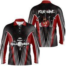 Load image into Gallery viewer, Happy Halloween Mens Golf Polo Shirts Custom Red Black Golf Shirts For Men, Crazy Golf Gifts LDT0361