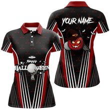 Load image into Gallery viewer, Happy Halloween Golf Polo Shirts Custom Red Black Golf Shirts For Women, Crazy Golf Gifts LDT0361