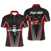 Load image into Gallery viewer, Happy Halloween Mens Golf Polo Shirts Custom Red Black Golf Shirts For Men, Crazy Golf Gifts LDT0361