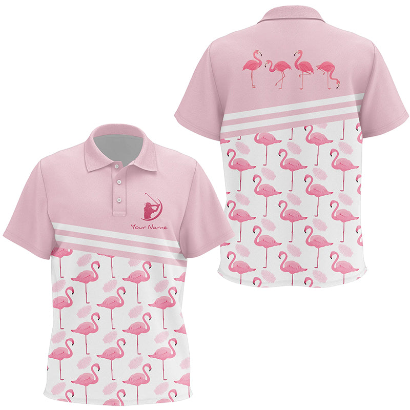 Personalized Flamingo Kids Golf Polo Shirts Pink Golf Shirts For Girl Cute Golf Gifts LDT0329