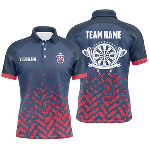 Personalized Blue Red Mens Darts Polo Shirt Custom Dart Team Shirts For Men Dart Jersey LDT0630