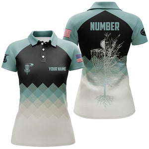 Mint Argyle Womens Disc Golf Polo Shirt, Personalized Disc Golf Shirts For Women, Disc Golf Gifts LDT0092