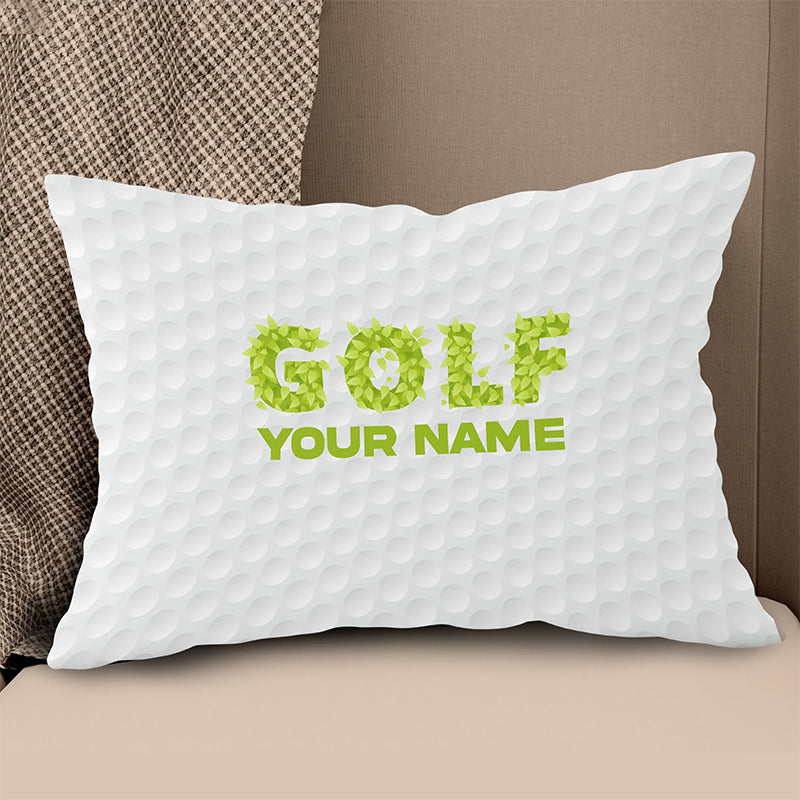 Green Grass Golf Ball Pattern Custom Throw Pillow Personalized Golf Gift LDT1140